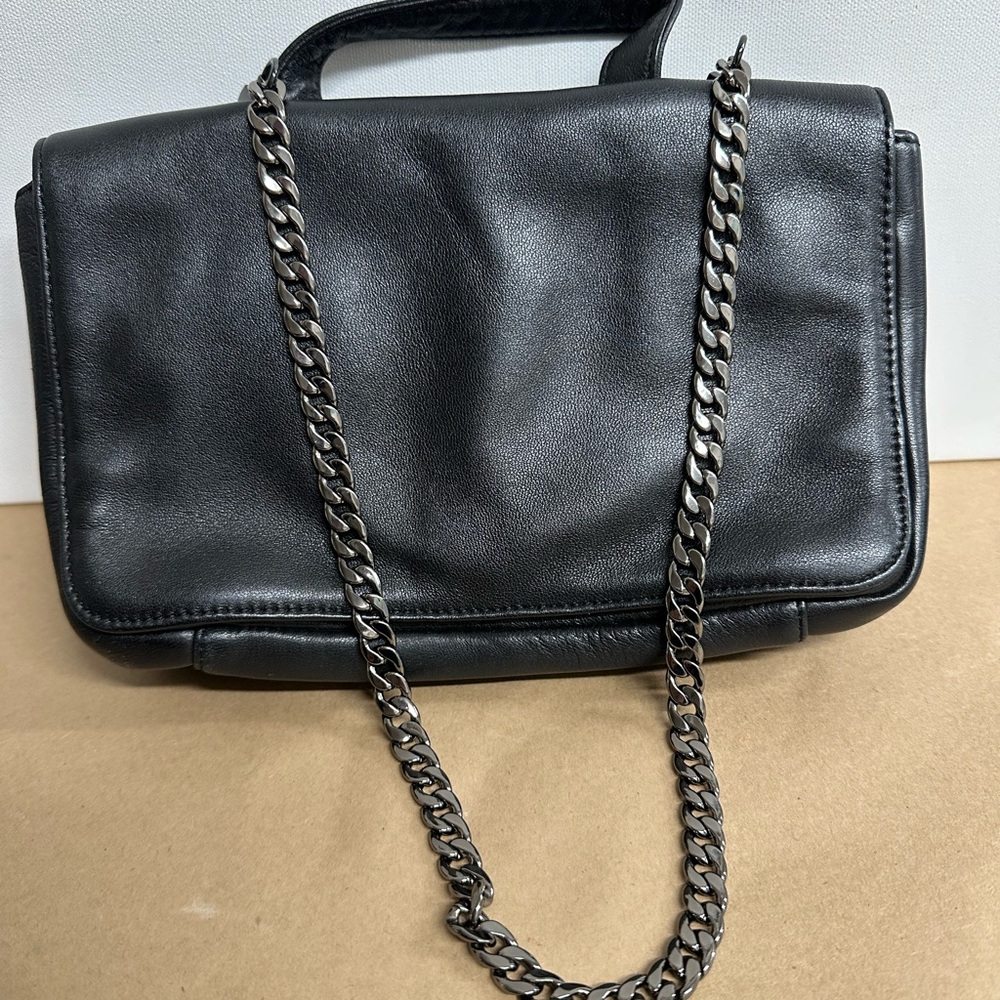 Wilsons Leather Black Bag with Silver Accents